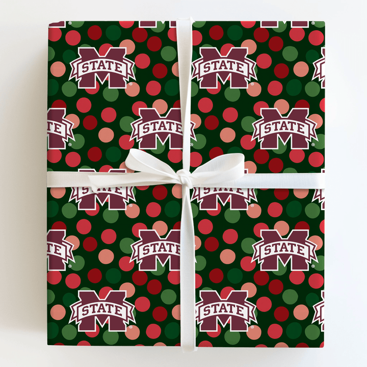 Mississippi State Christmas Dots - Wrapping Paper - Aspen & Arlo