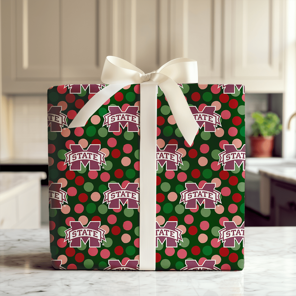 Mississippi State Christmas Dots - Wrapping Paper - Aspen & Arlo
