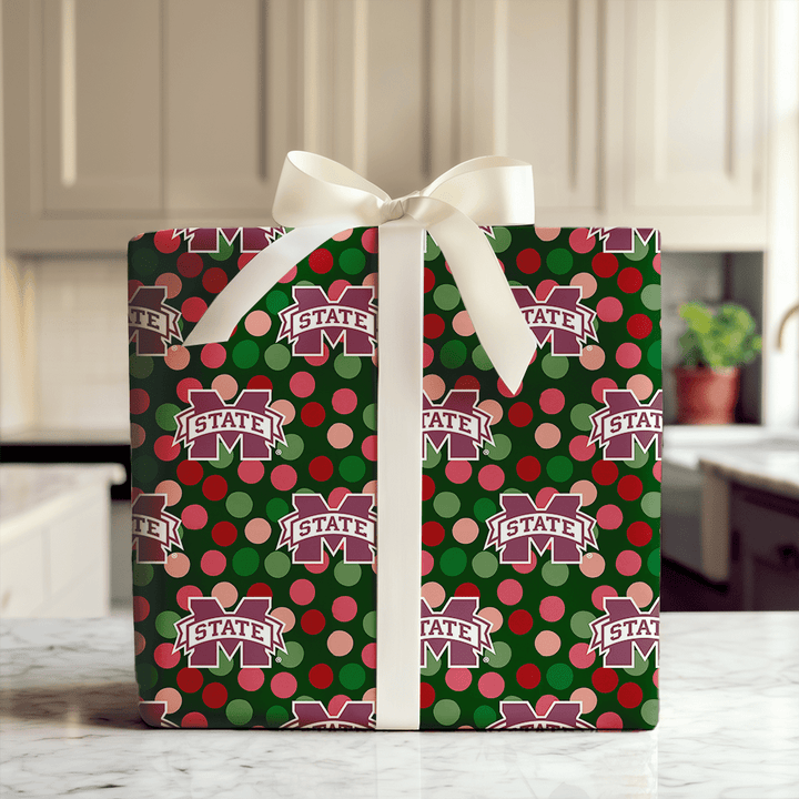Mississippi State Christmas Dots - Wrapping Paper - Aspen & Arlo