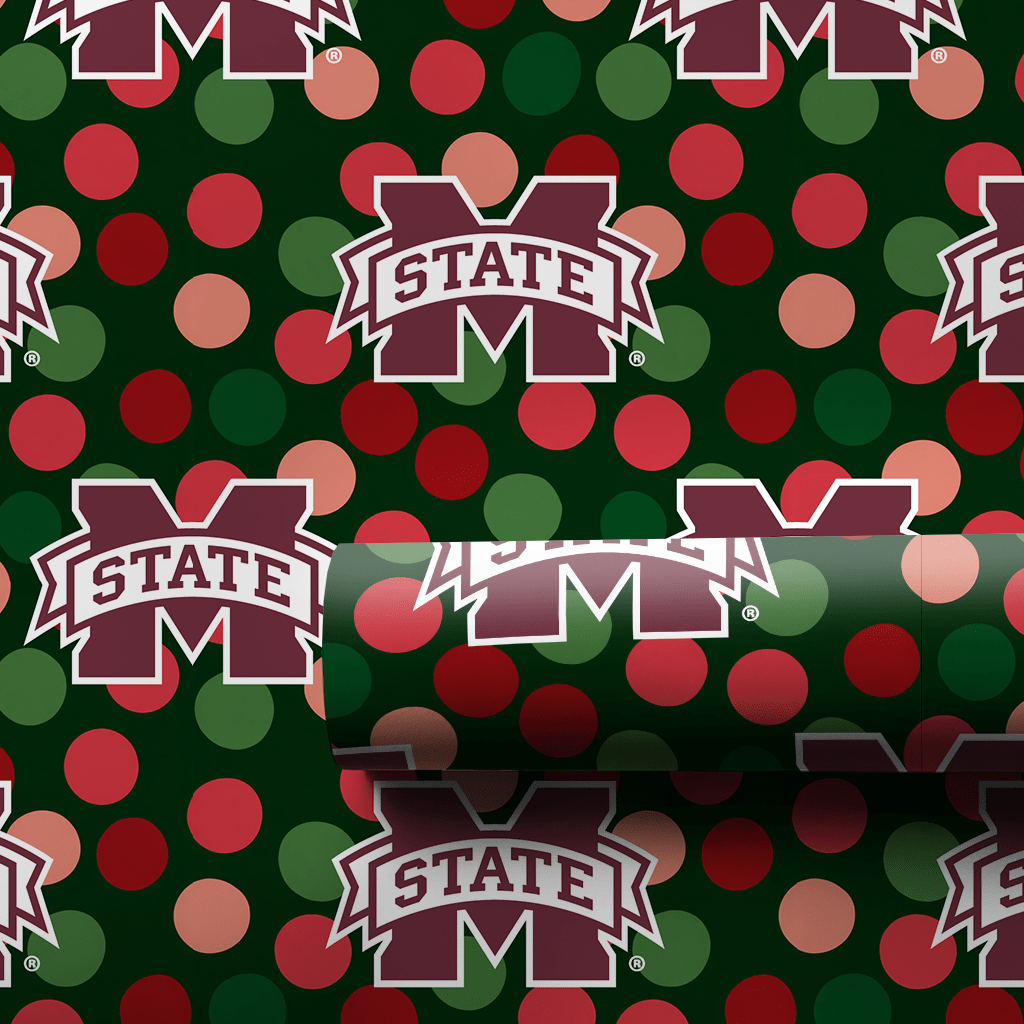 Mississippi State Christmas Dots - Wrapping Paper - Aspen & Arlo