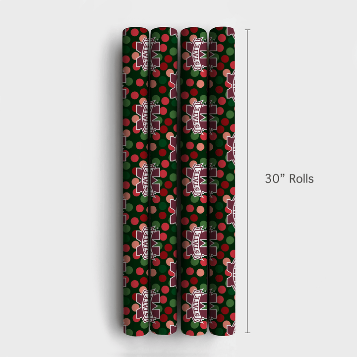 Mississippi State Christmas Dots - Wrapping Paper - Aspen & Arlo