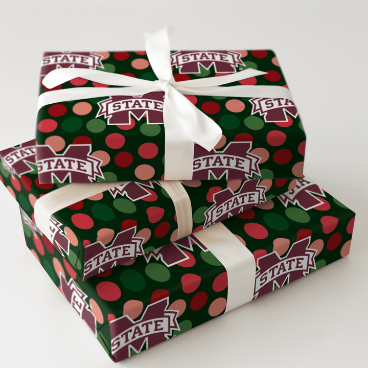 Mississippi State Christmas Dots - Wrapping Paper - Aspen & Arlo