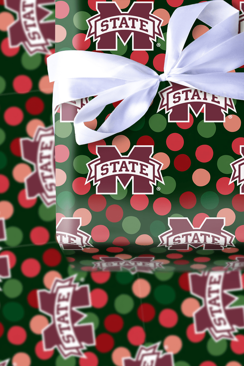 Mississippi State Christmas Dots - Wrapping Paper - Aspen & Arlo