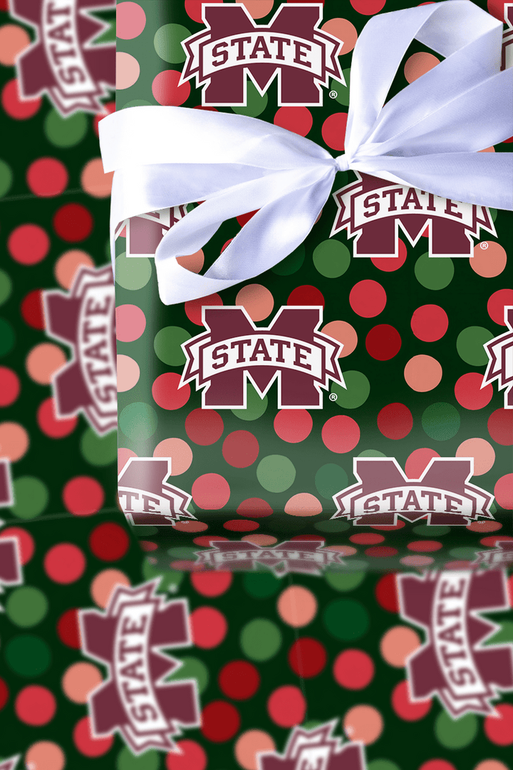 Mississippi State Christmas Dots - Wrapping Paper - Aspen & Arlo