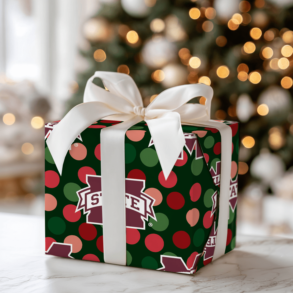 Mississippi State Christmas Dots - Wrapping Paper - Aspen & Arlo