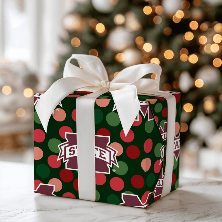 Mississippi State Christmas Dots - Wrapping Paper - Aspen & Arlo
