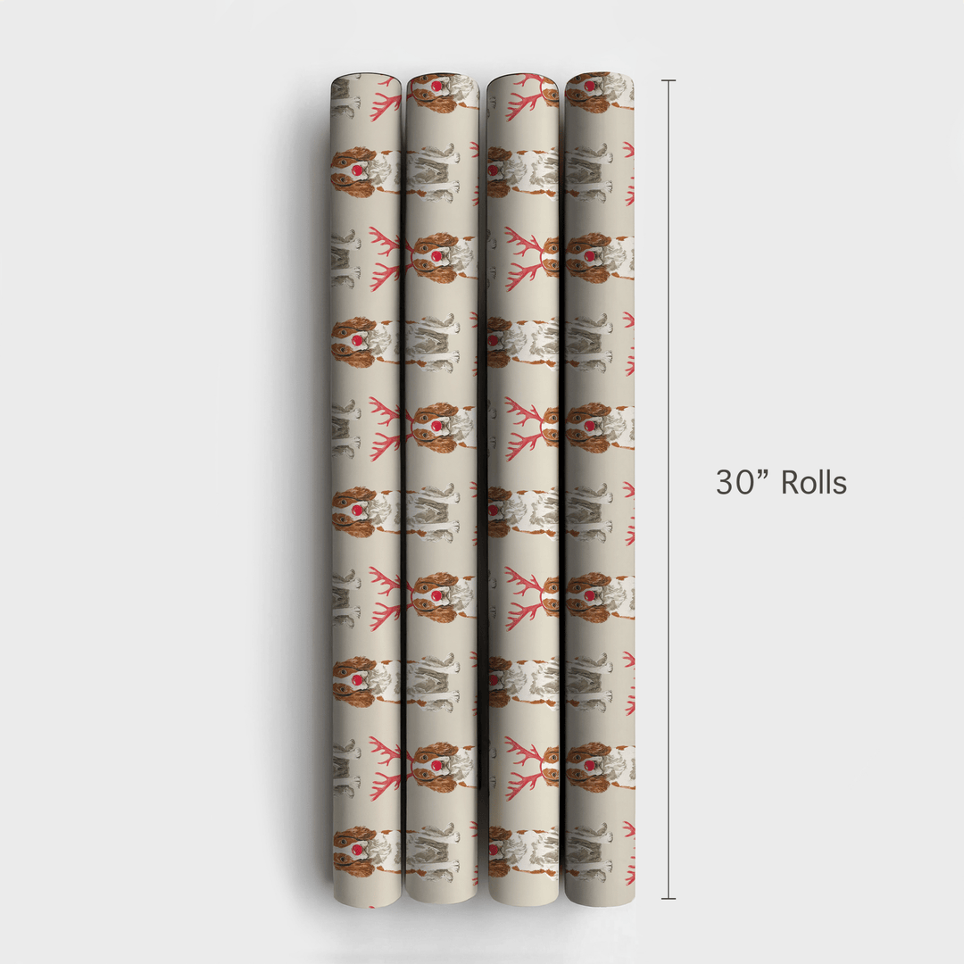 Rudolph the Brittany Spaniel - Wrapping Paper - Aspen & Arlo