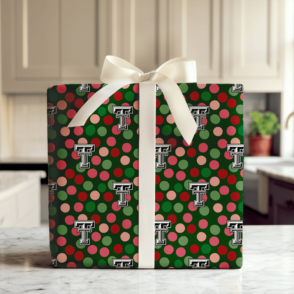 Texas Tech Christmas Dots - Wrapping Paper - Aspen & Arlo