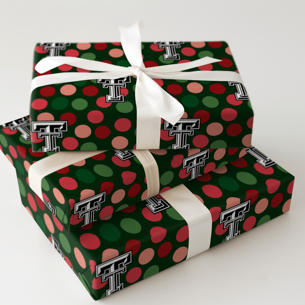 Texas Tech Christmas Dots - Wrapping Paper - Aspen & Arlo