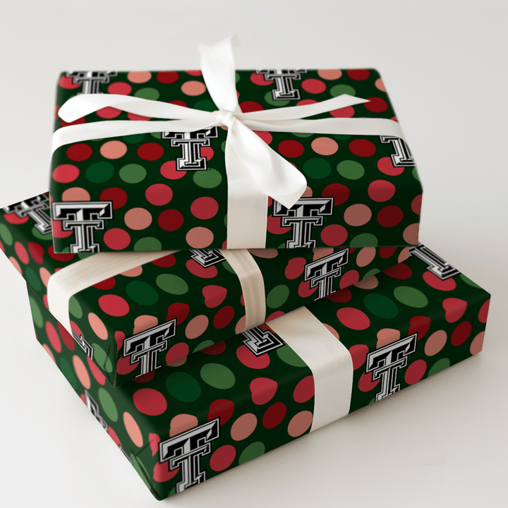 Texas Tech Christmas Dots - Wrapping Paper - Aspen & Arlo