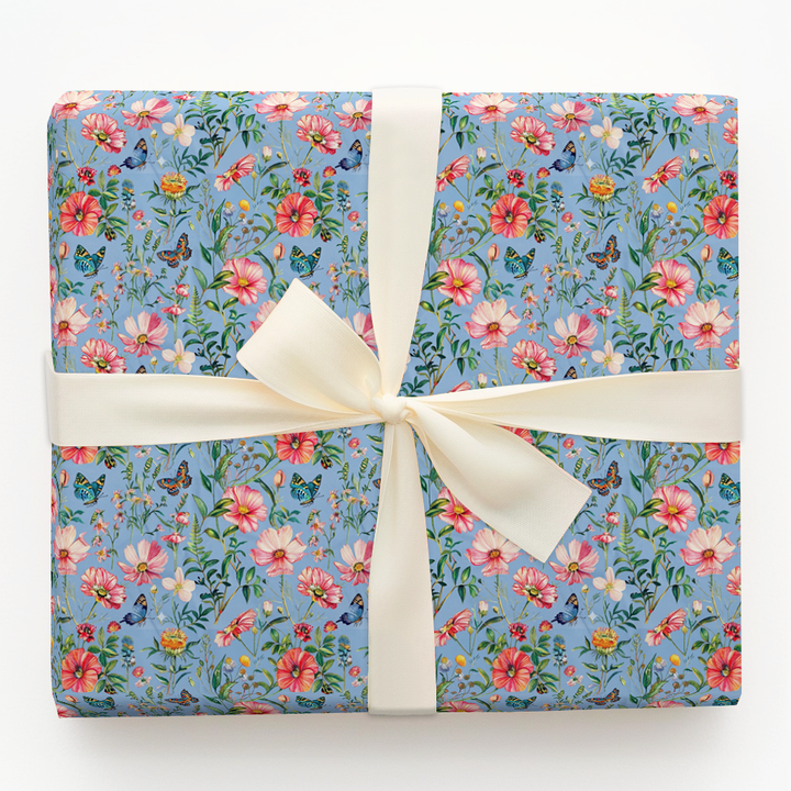 Garden Party Powder Blue - Wrapping Paper - Aspen & Arlo
