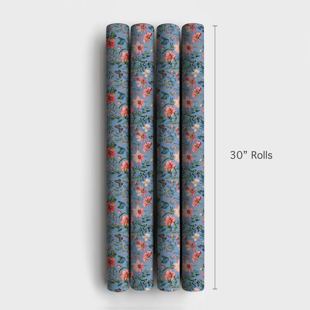 Garden Party Powder Blue - Wrapping Paper - Aspen & Arlo