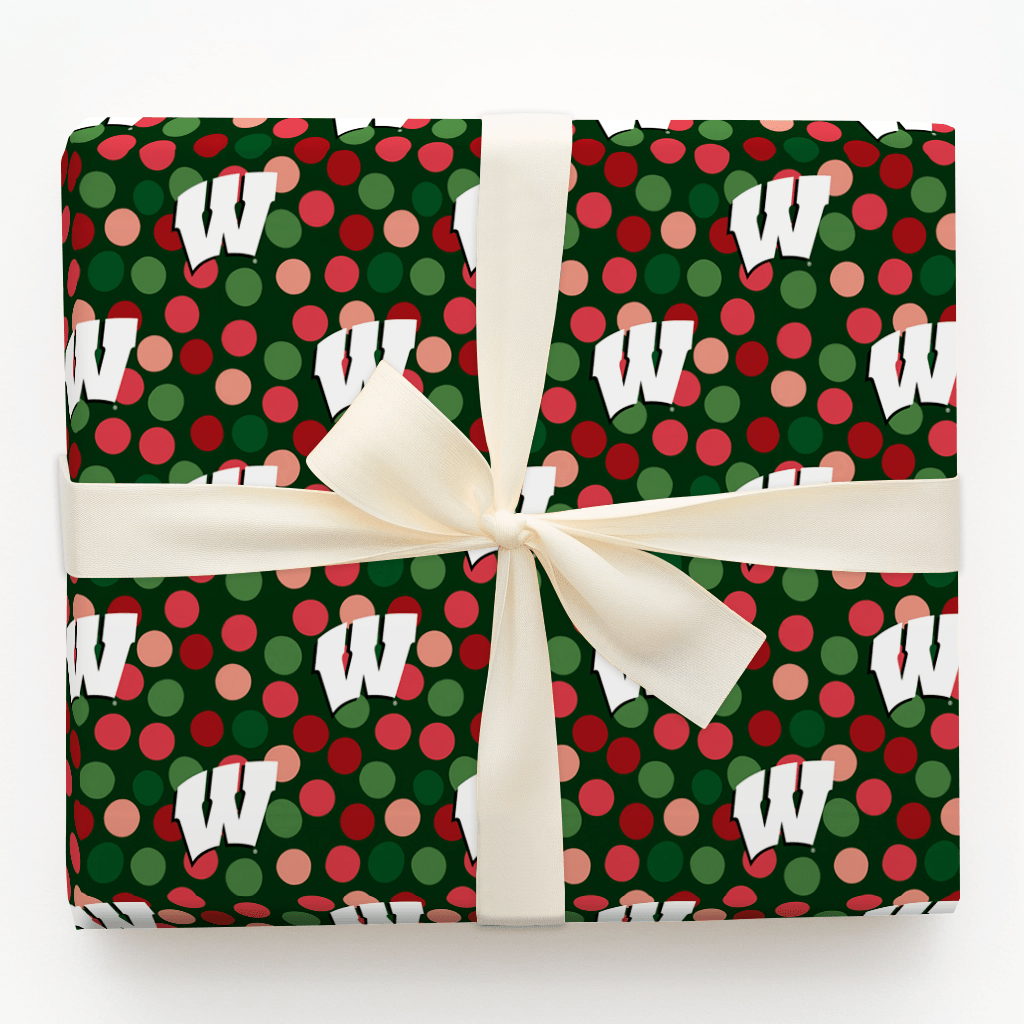 Wisconsin Christmas Dots - Wrapping Paper - Aspen & Arlo