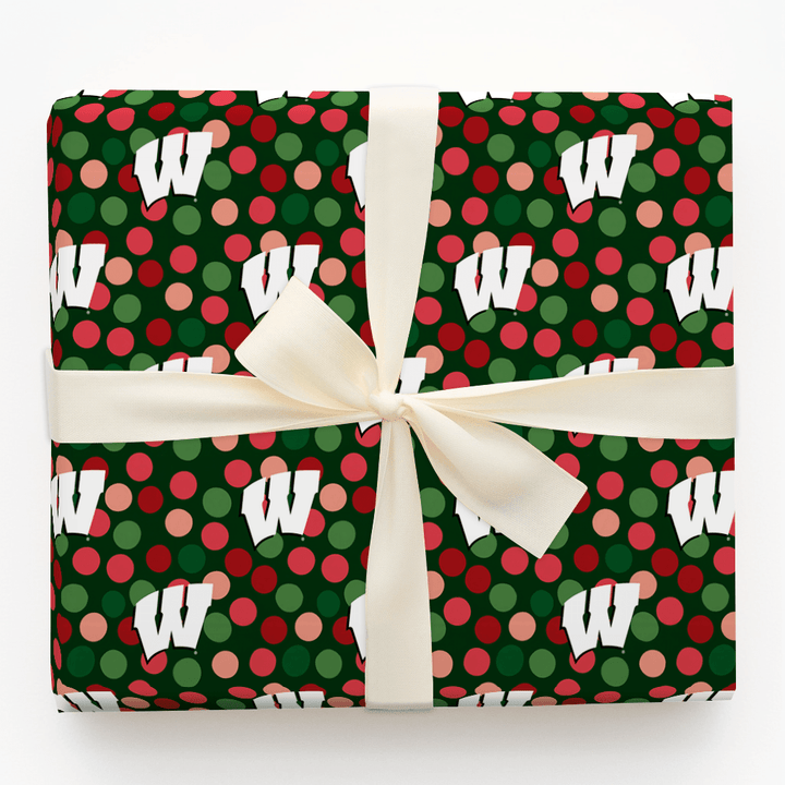 Wisconsin Christmas Dots - Wrapping Paper - Aspen & Arlo