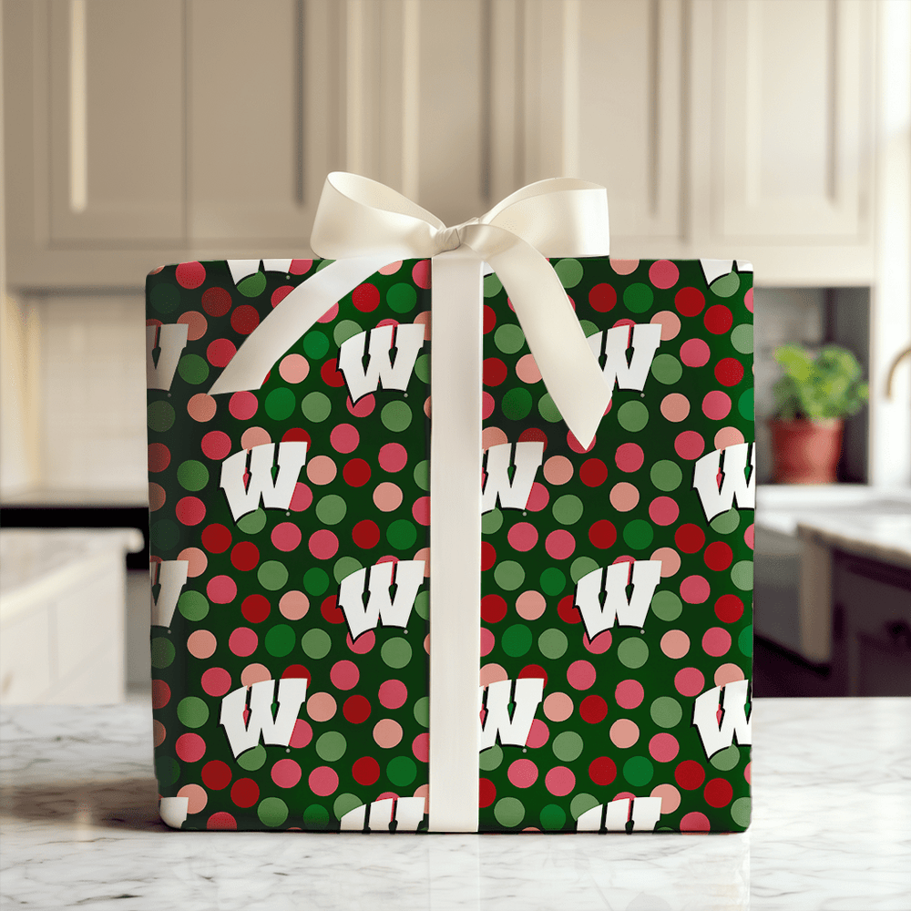 Wisconsin Christmas Dots - Wrapping Paper - Aspen & Arlo
