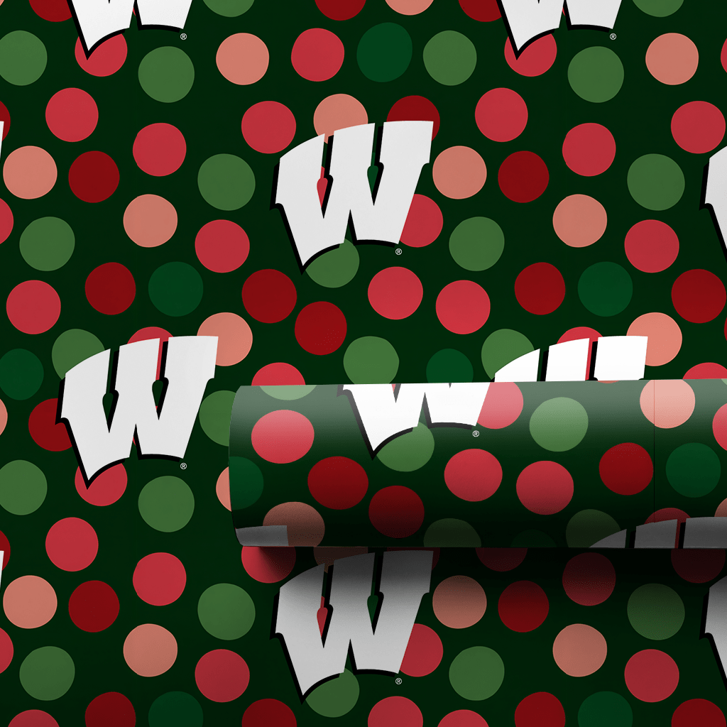 Wisconsin Christmas Dots - Wrapping Paper - Aspen & Arlo