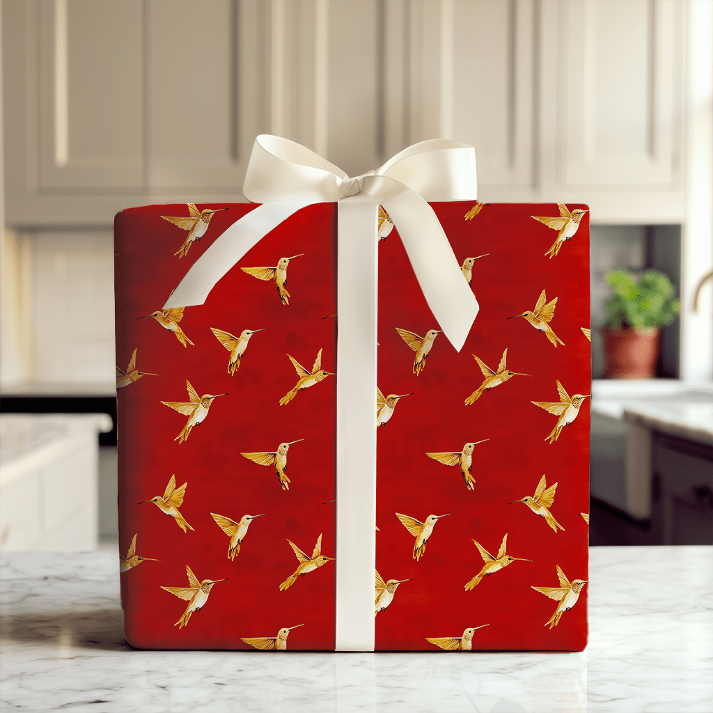 Humming Red - Wrapping Paper - Aspen & Arlo