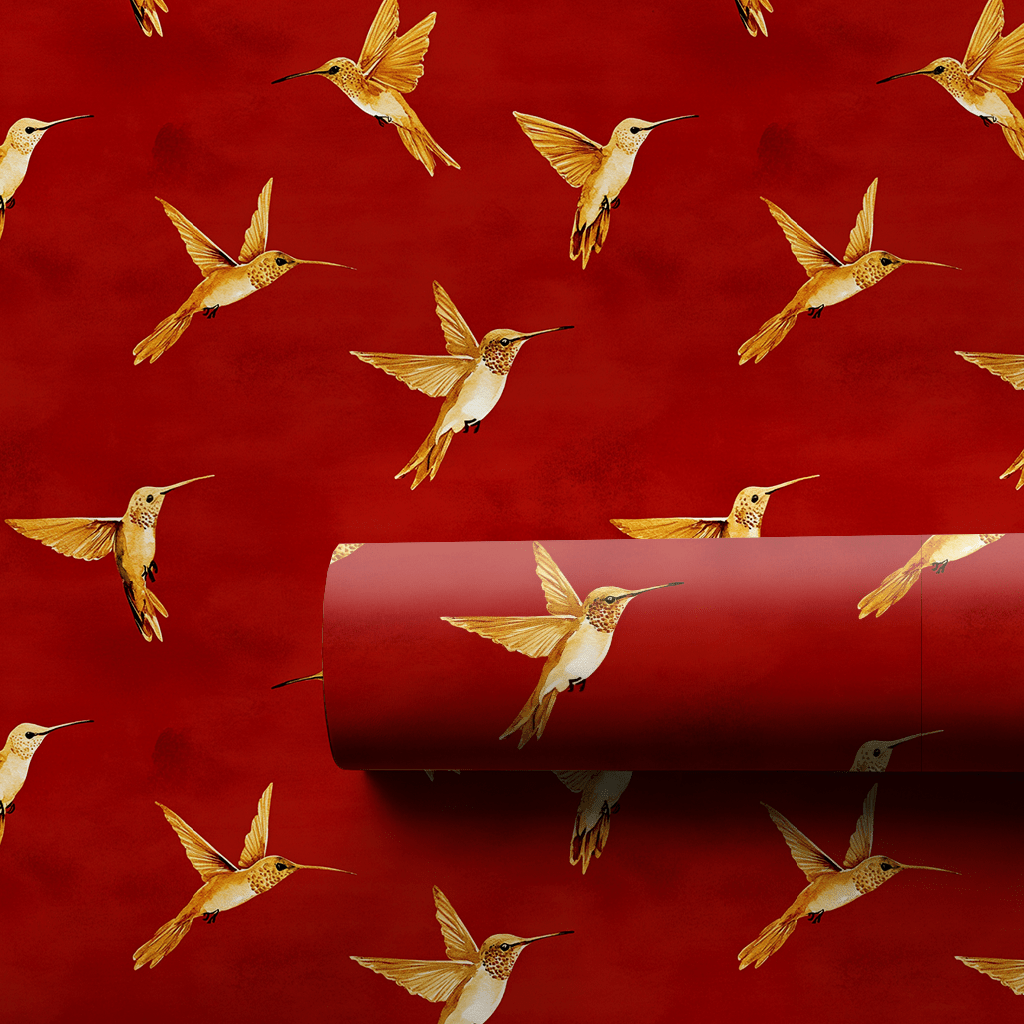 Humming Red - Wrapping Paper - Aspen & Arlo