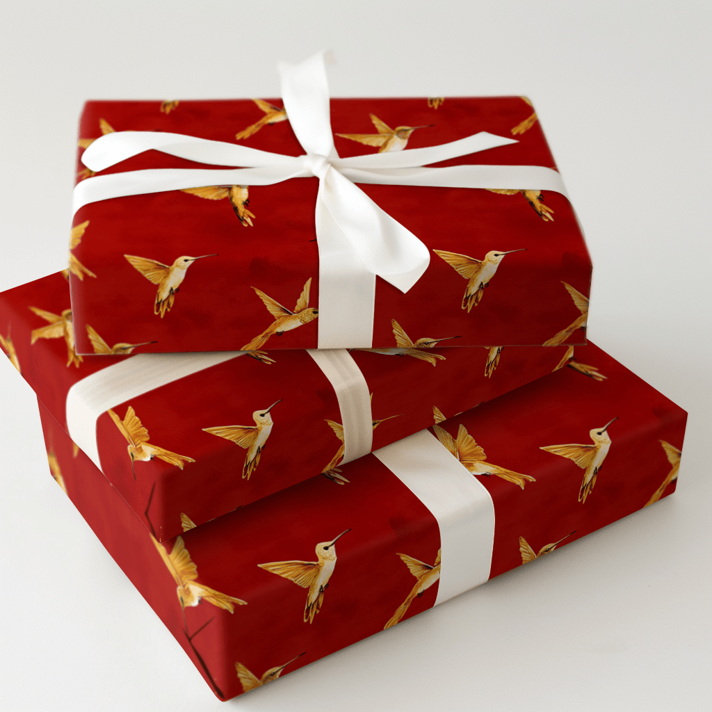 Humming Red - Wrapping Paper - Aspen & Arlo