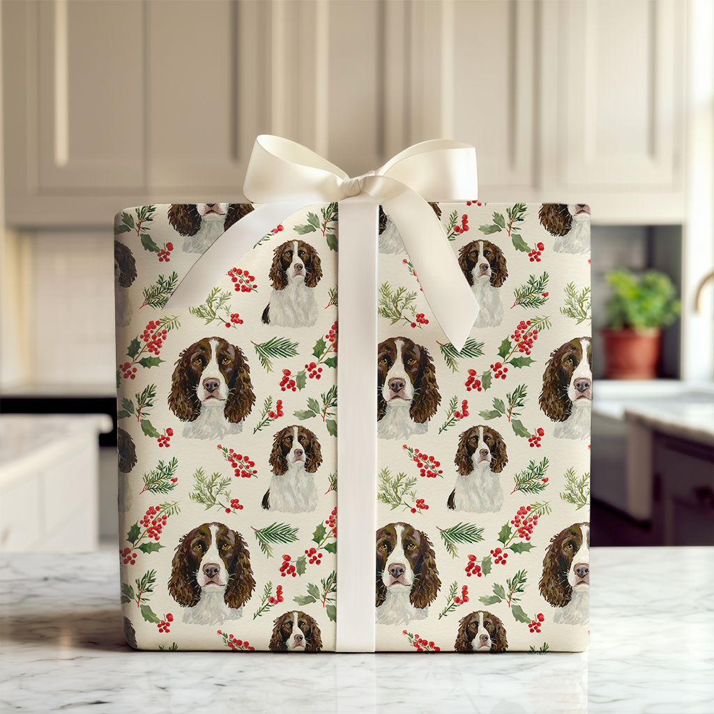 Holly Jolly Brown Springer Spaniel