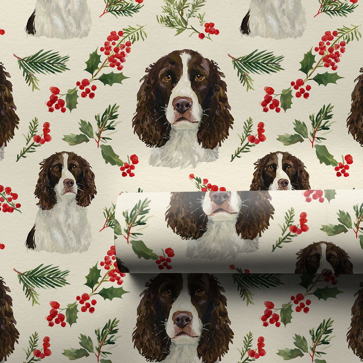 Holly Jolly Brown Springer Spaniel