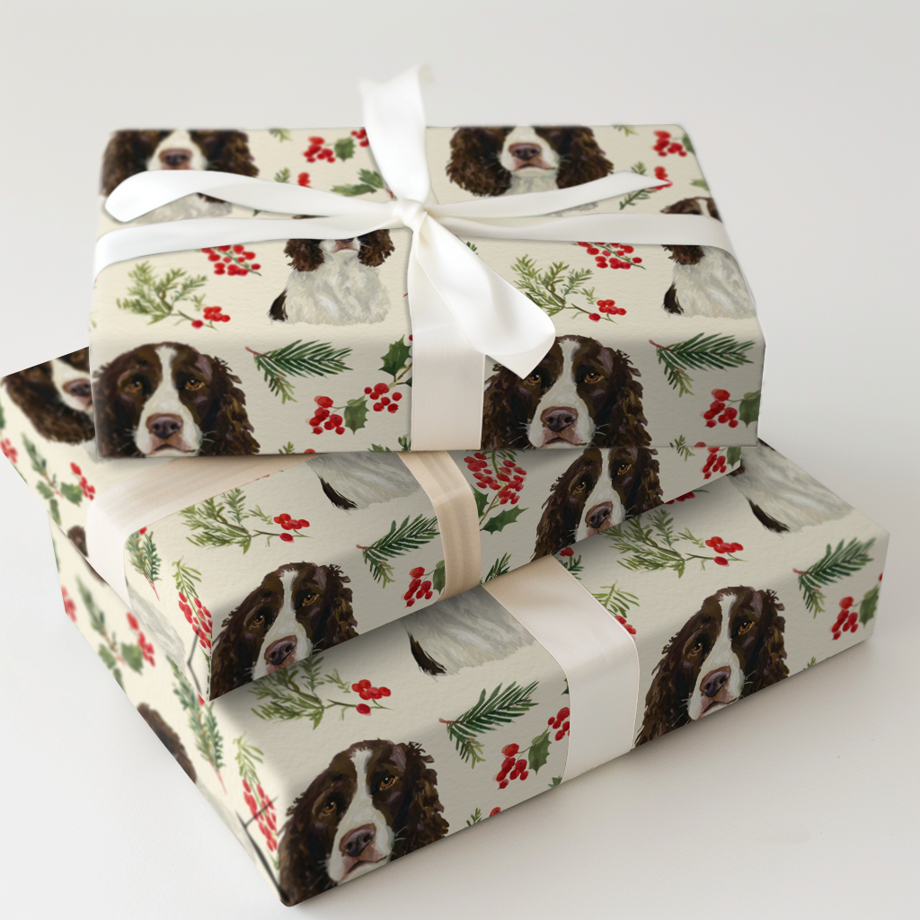 Holly Jolly Brown Springer Spaniel