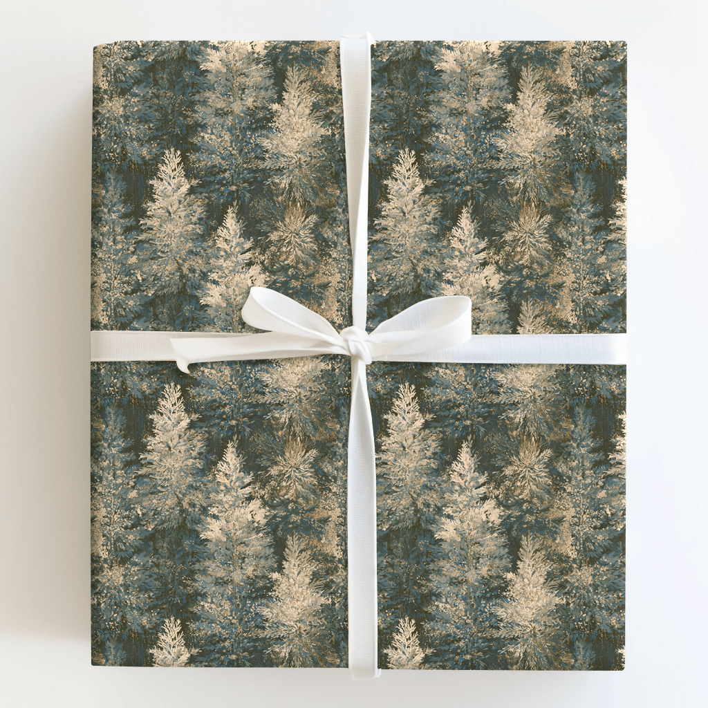 Midnight Frost Forest - Wrapping Paper - Aspen & Arlo