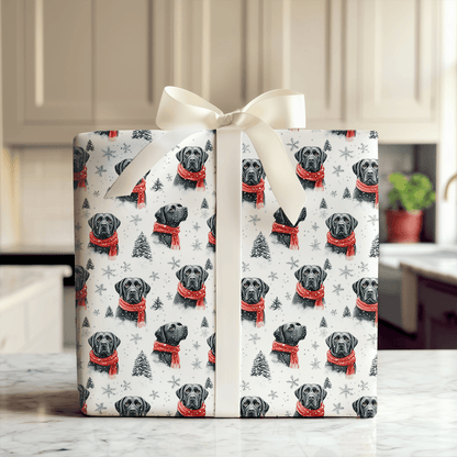 Black Lab Snow Flurry - Wrapping Paper - Aspen & Arlo