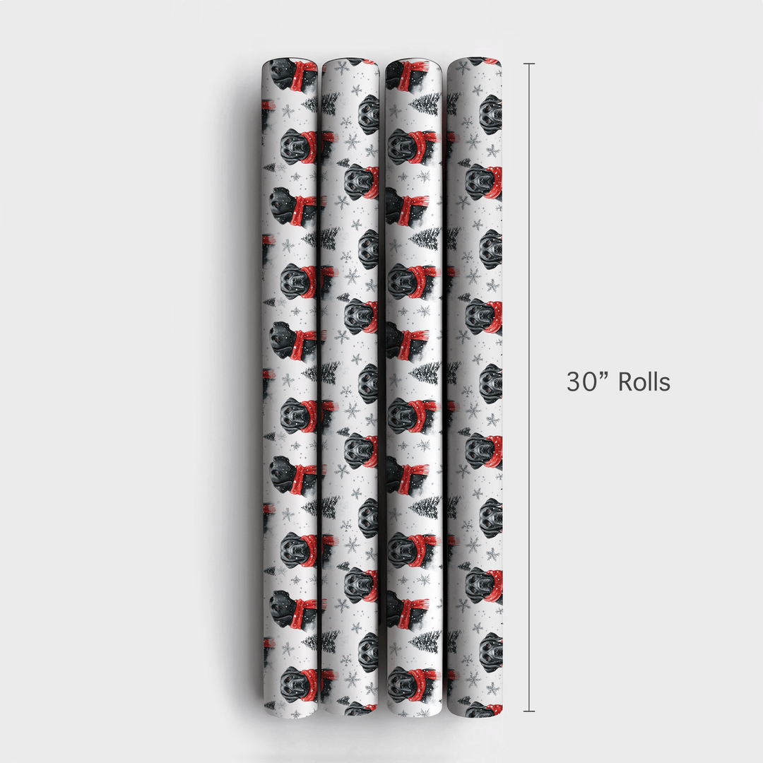 Black Lab Snow Flurry - Wrapping Paper - Aspen & Arlo