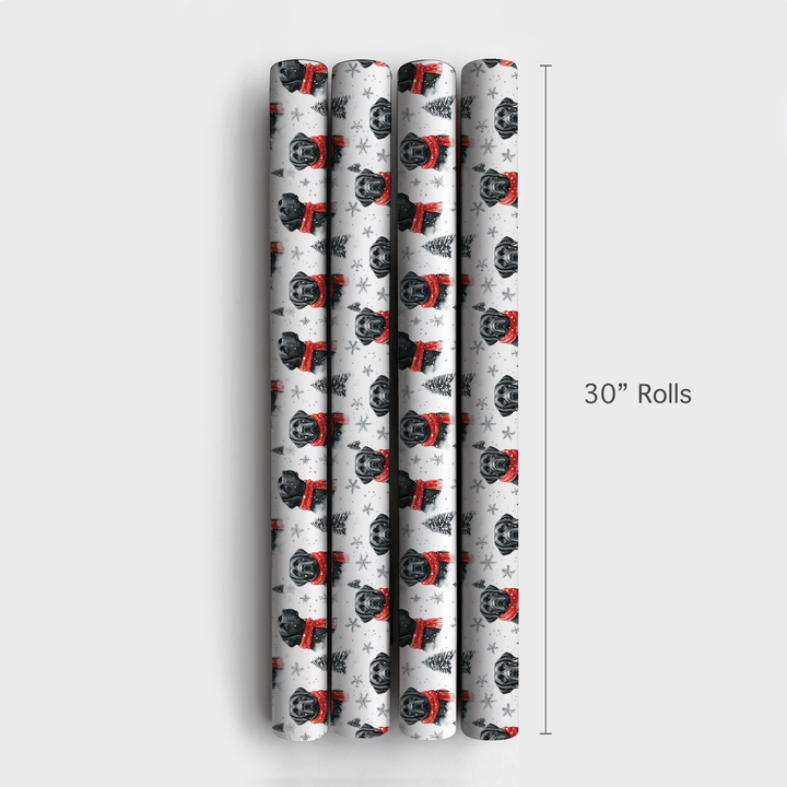 Black Lab Snow Flurry - Wrapping Paper - Aspen & Arlo