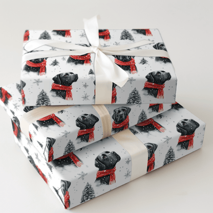 Black Lab Snow Flurry - Wrapping Paper - Aspen & Arlo