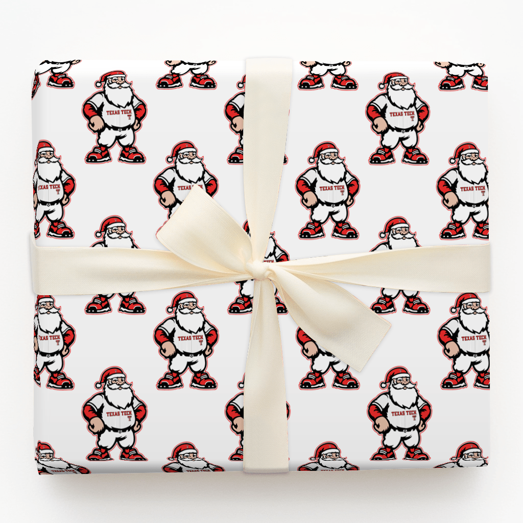 Red Raider Santa Dugout - Wrapping Paper - Aspen & Arlo