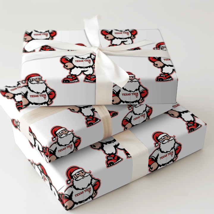 Red Raider Santa Dugout - Wrapping Paper - Aspen & Arlo
