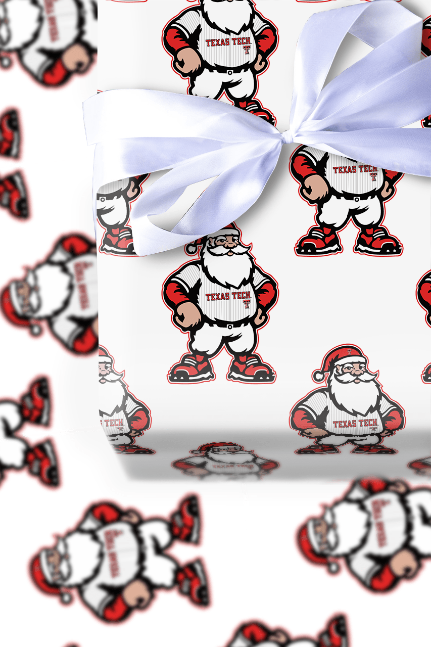 Red Raider Santa Dugout - Wrapping Paper - Aspen & Arlo