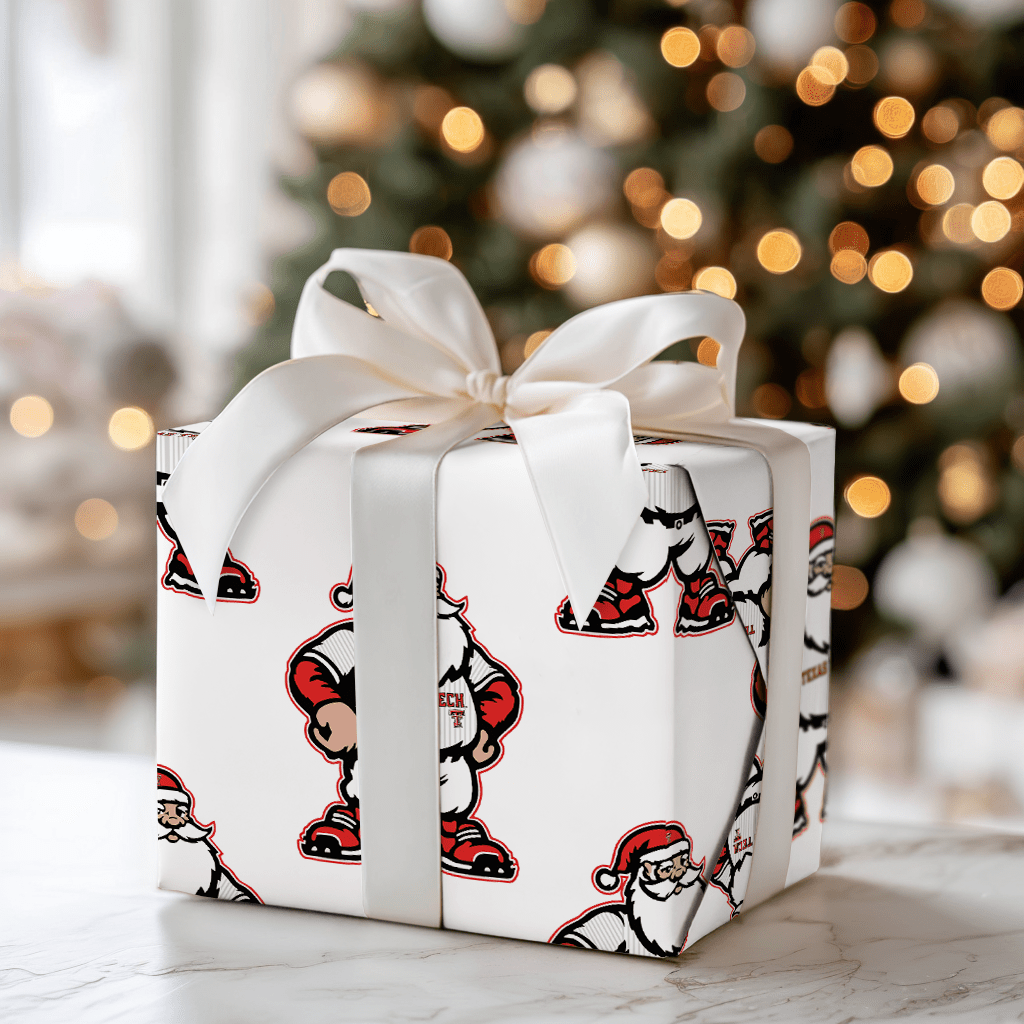 Red Raider Santa Dugout - Wrapping Paper - Aspen & Arlo