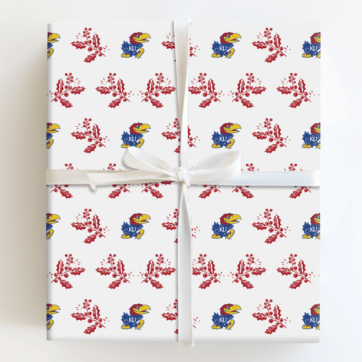 Jayhawks Holly - Wrapping Paper - Aspen & Arlo