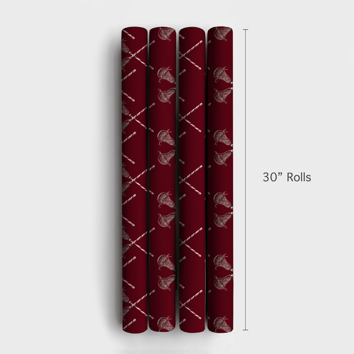 Candy Cane Lacrosse - Wrapping Paper - Aspen & Arlo