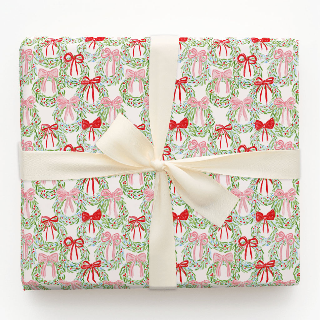 Brushstroke Wreaths - Wrapping Paper - Aspen & Arlo