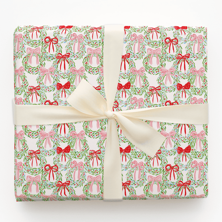 Brushstroke Wreaths - Wrapping Paper - Aspen & Arlo