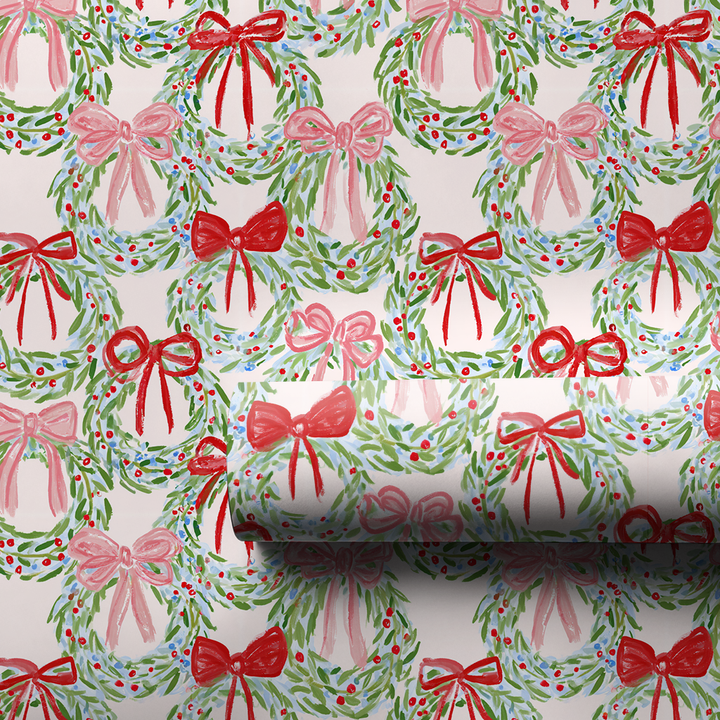 Brushstroke Wreaths - Wrapping Paper - Aspen & Arlo