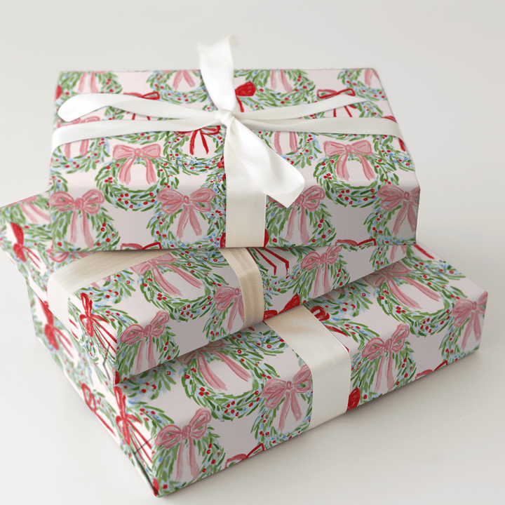 Brushstroke Wreaths - Wrapping Paper - Aspen & Arlo
