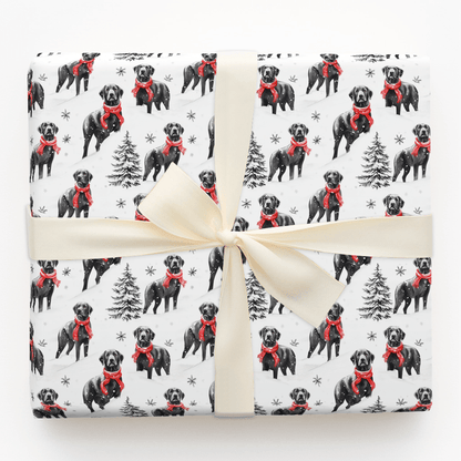 Snowbound Black Lab - Wrapping Paper - Aspen & Arlo