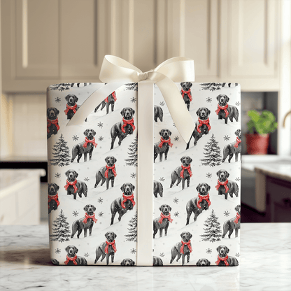Snowbound Black Lab - Wrapping Paper - Aspen & Arlo