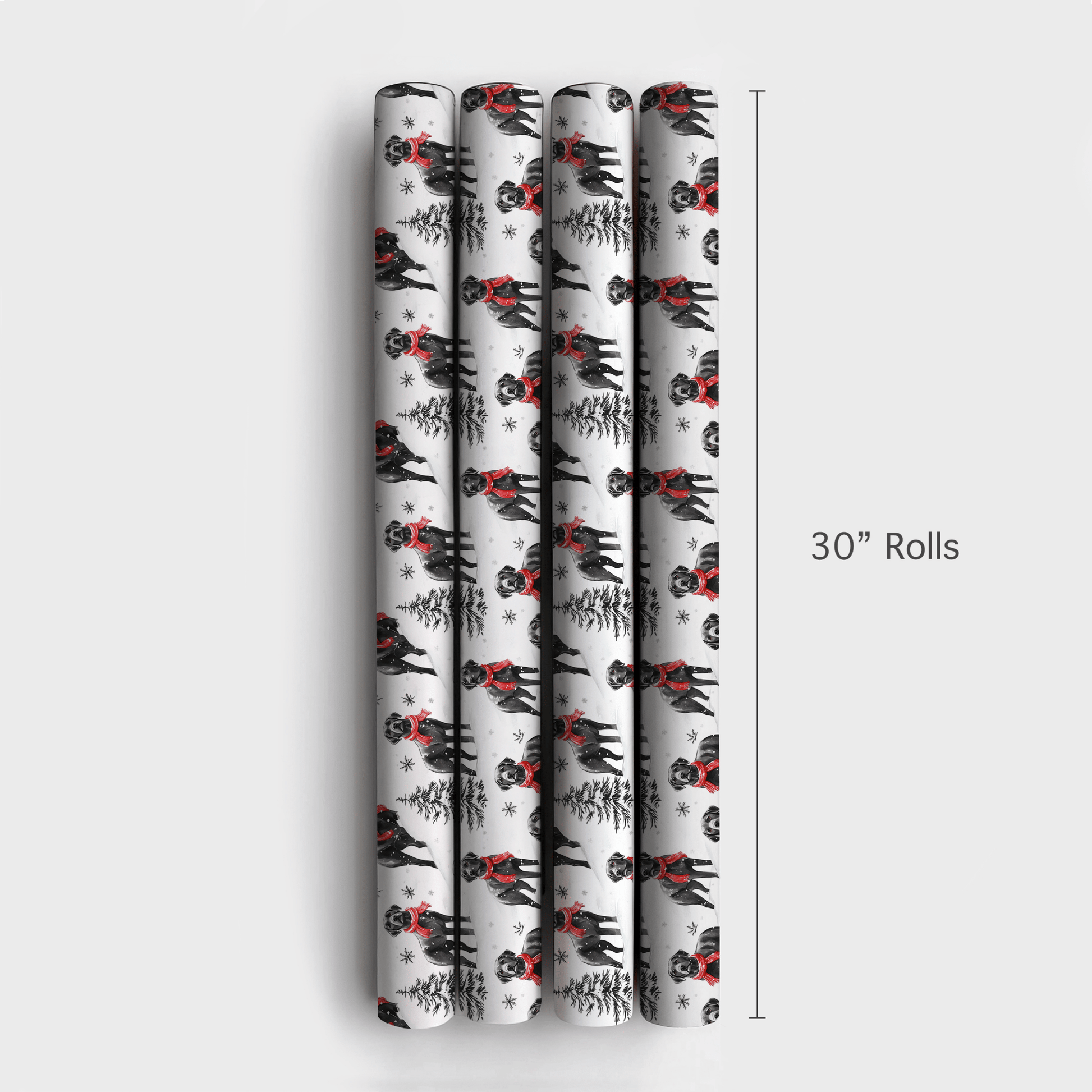 Snowbound Black Lab - Wrapping Paper - Aspen & Arlo