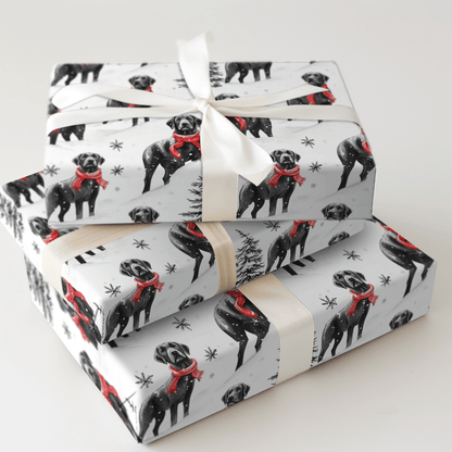 Snowbound Black Lab - Wrapping Paper - Aspen & Arlo