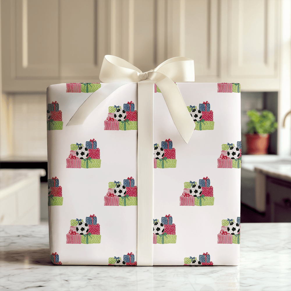 Soccer And Gifts - Wrapping Paper - Aspen & Arlo