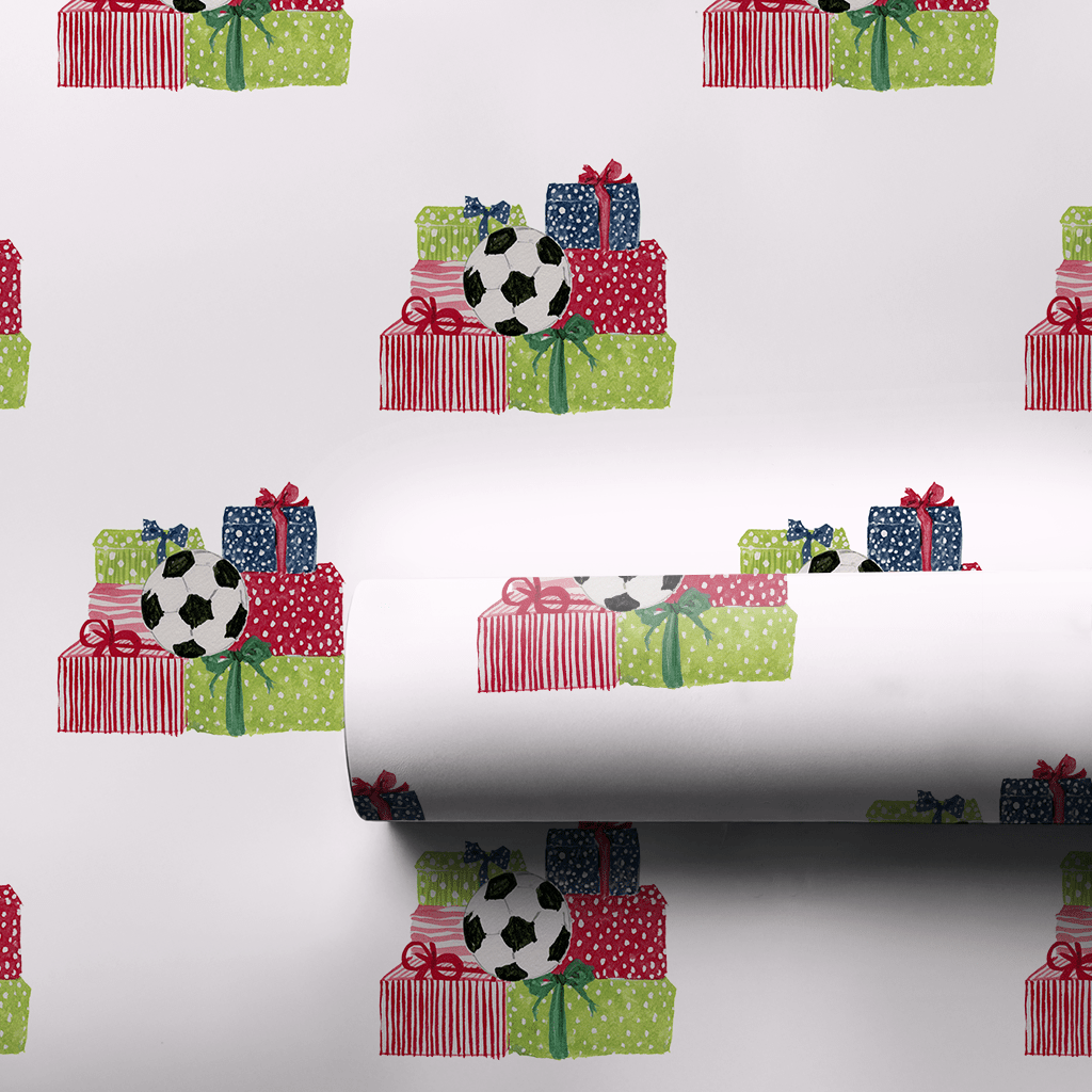 Soccer And Gifts - Wrapping Paper - Aspen & Arlo