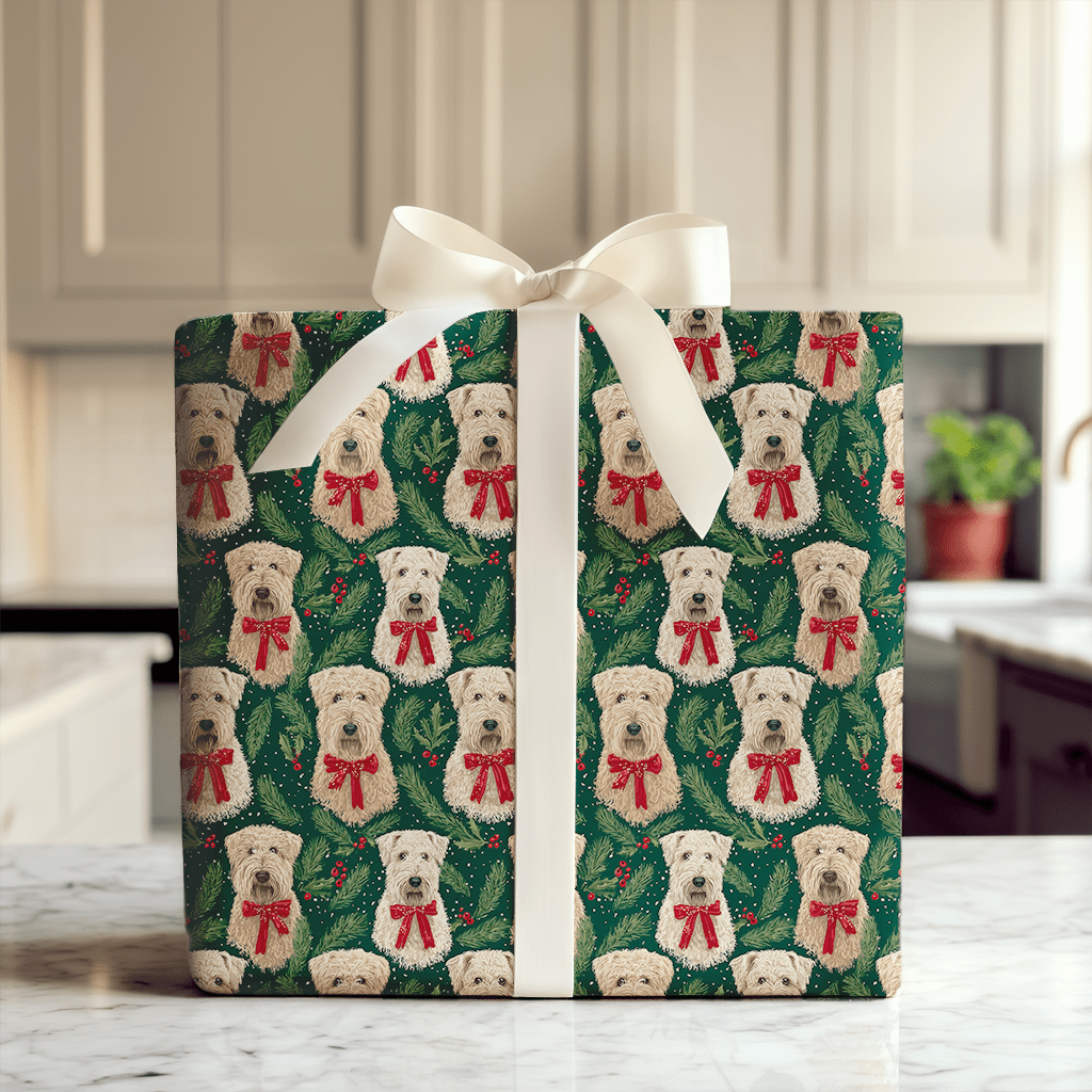 Wheatens in Evergreen - Wrapping Paper - Aspen & Arlo