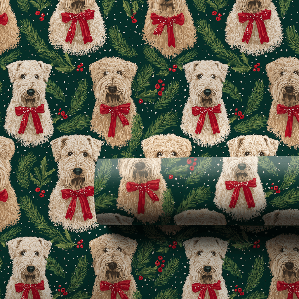 Wheatens in Evergreen - Wrapping Paper - Aspen & Arlo