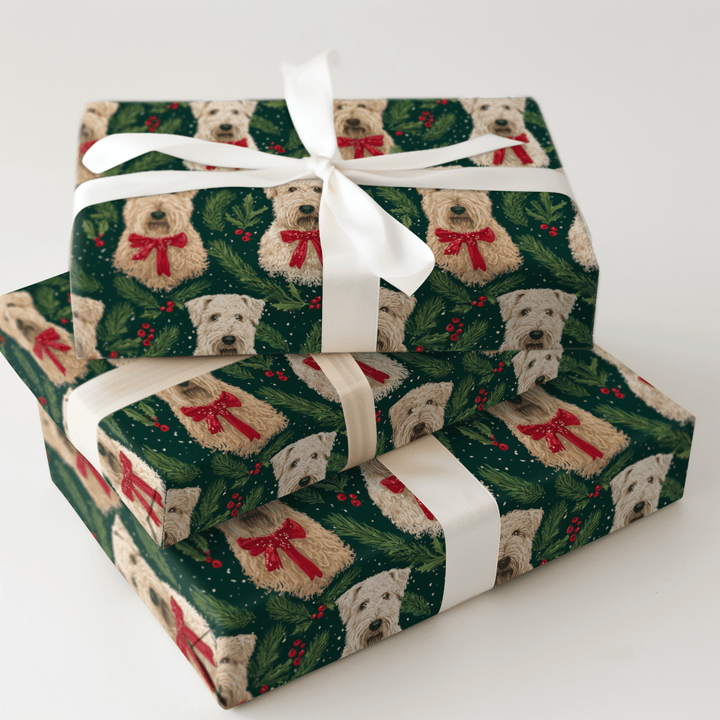 Wheatens in Evergreen - Wrapping Paper - Aspen & Arlo